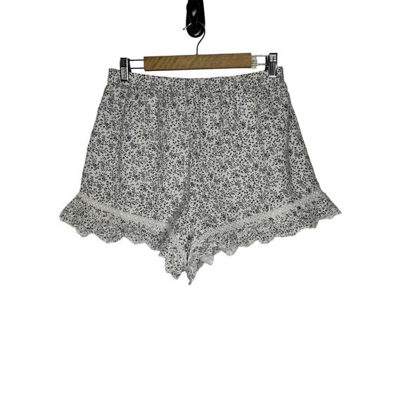 NWT American Eagle Women Shorts Large Floral Print Eyelet Ruffle Hem Linen Blend - Picture 4 of 12